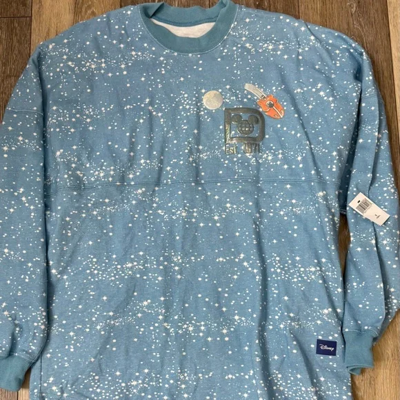 TOMORROWLAND Blue Graphic Tee with Orange Accents - Picture 2 of 2